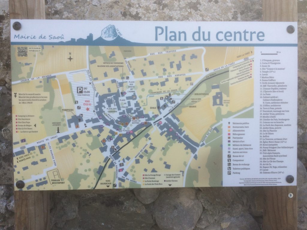 Plan du village de Saoû