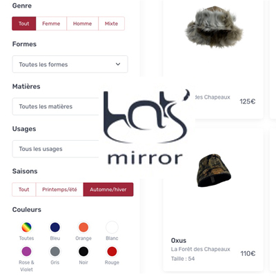 Boutique en ligne La forêt des chapeaux sur la place de marché pour modistes françaises Hats'mirror.