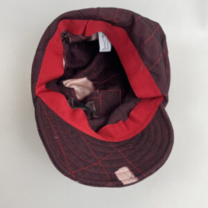 Casquette en coton et soie bordeaux et rose