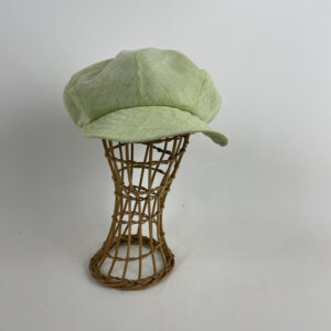 Casquette gavroche en lin vert clair