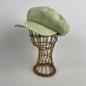 Casquette gavroche en lin vert clair
