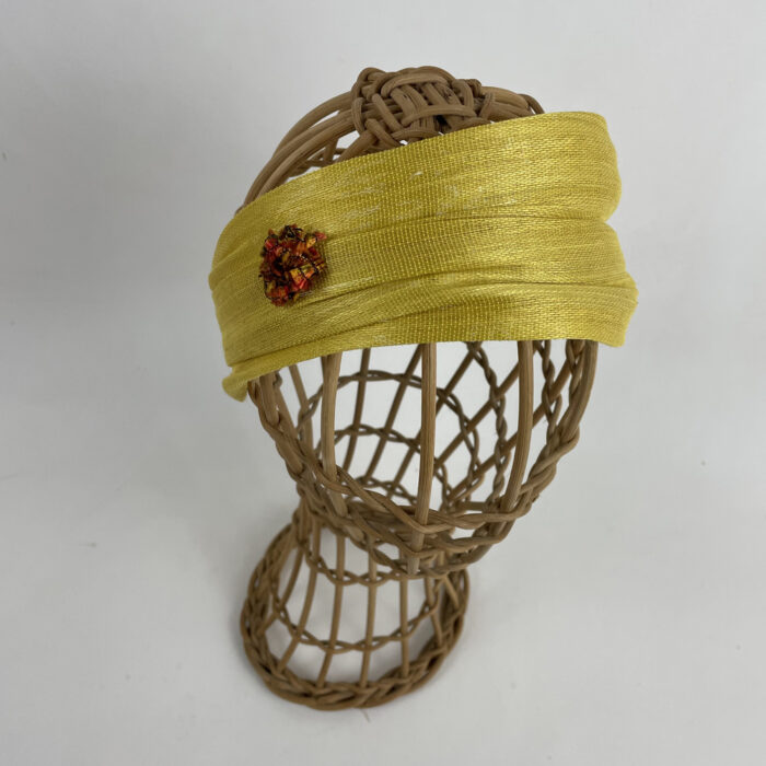 Bandeau en fibre de banane jaune citron
