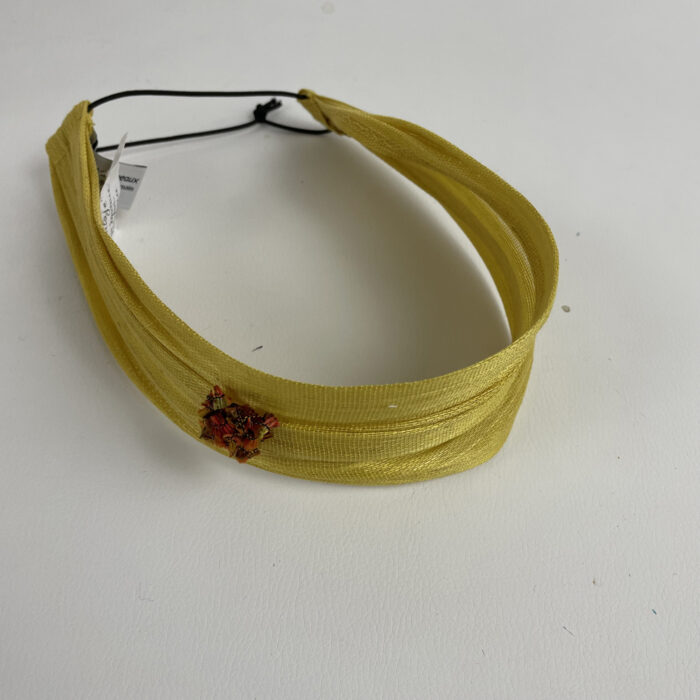 Bandeau en fibre de banane jaune citron