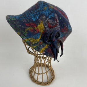 Chapeau cloche en feutre nuno bleu nuit