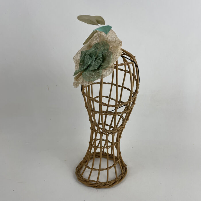 Bijoux de tête en sisal vert et écru