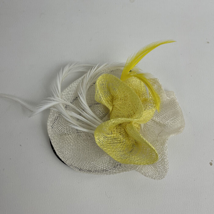 bijoux de tête en sisal blanc et jaune