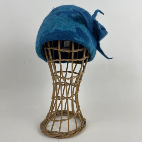 Bonnet en feutre nuno turquoise