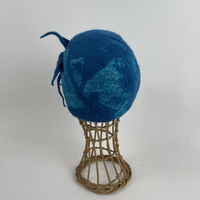 Bonnet en feutre nuno turquoise