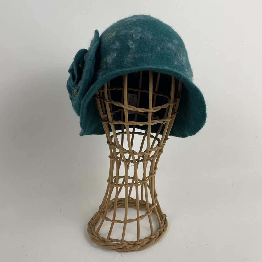 Cloche en feutre nuno vert canard