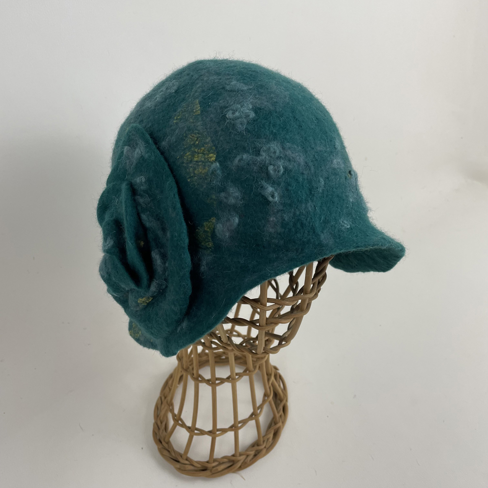 Cloche en feutre nuno vert canard