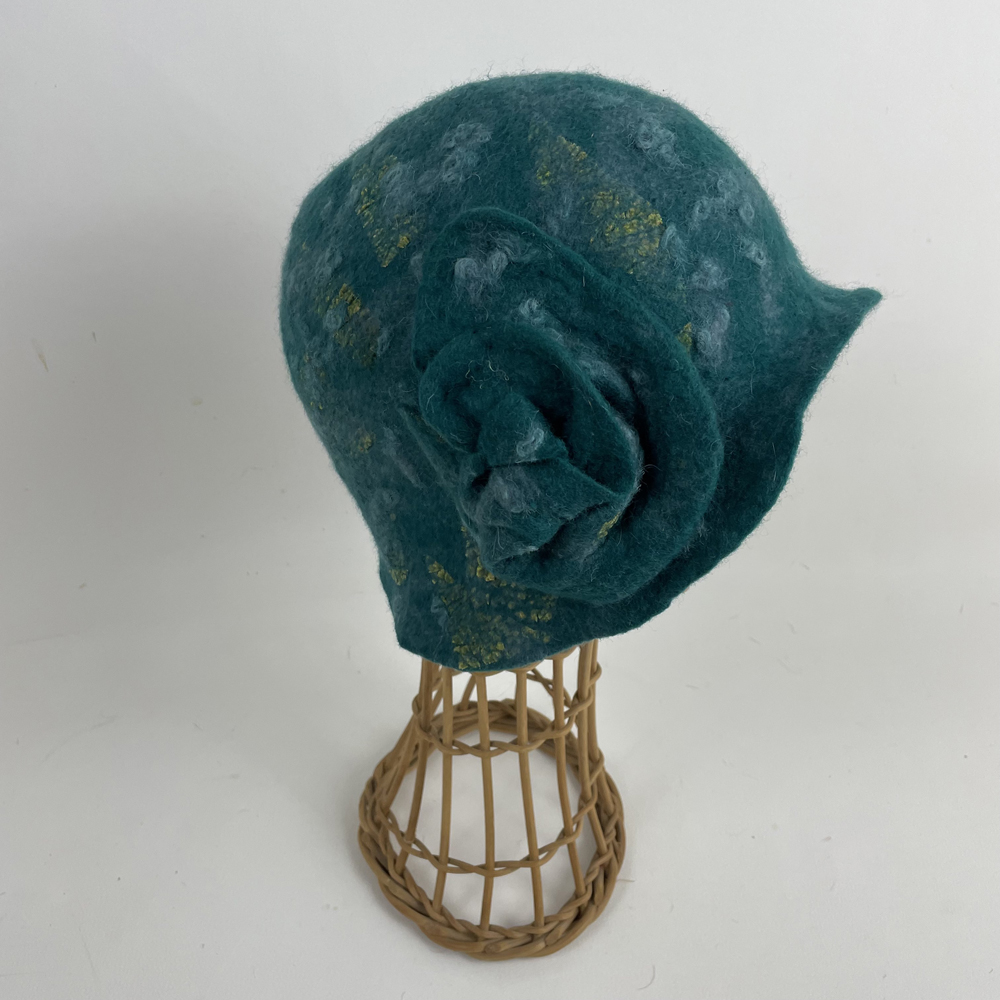 Cloche en feutre nuno vert canard