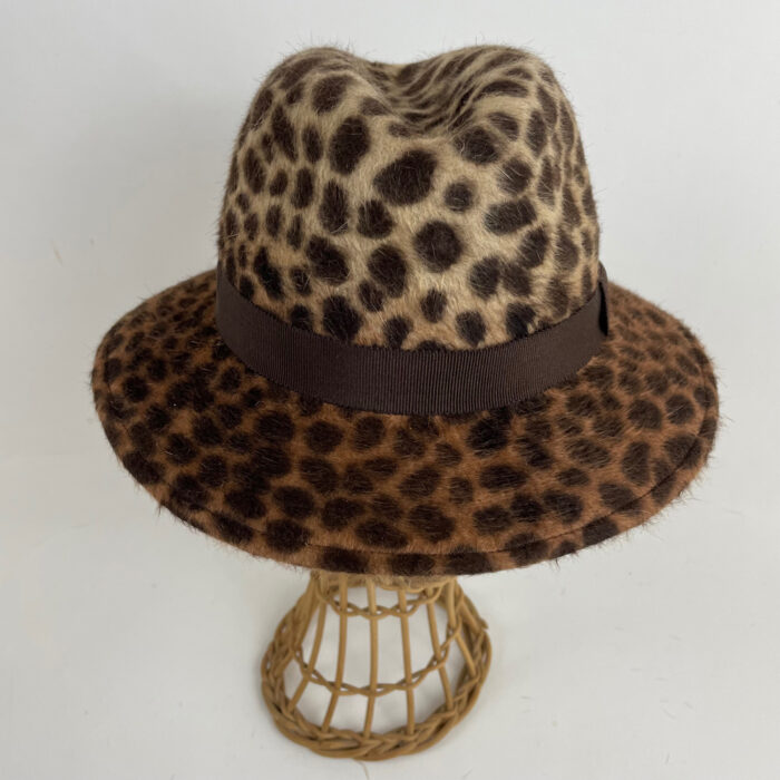 Fedora en feutre flamand leopard