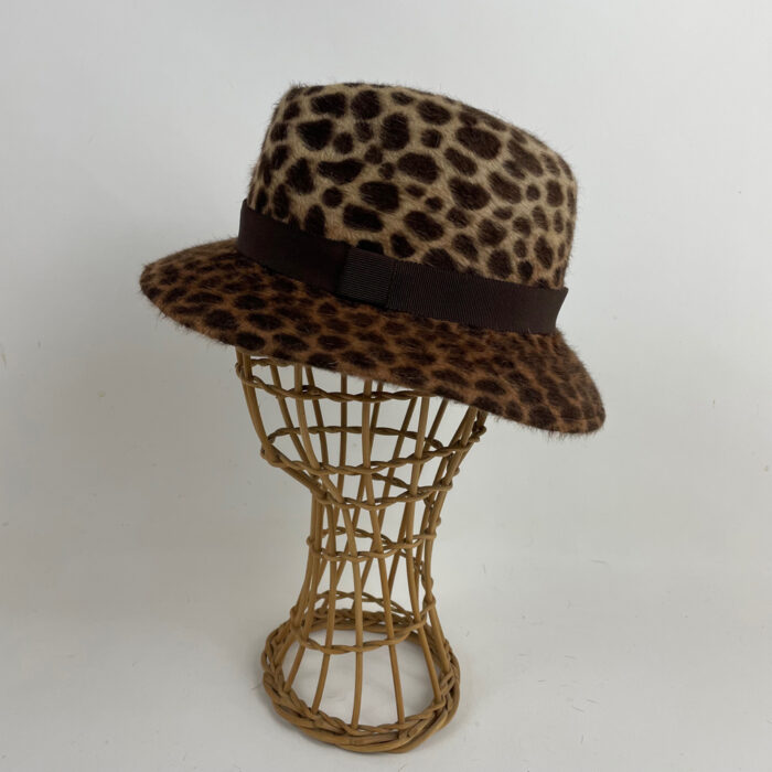 Fedora en feutre flamand leopard