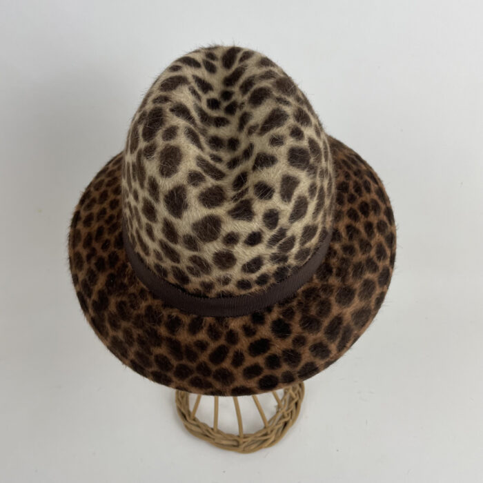 Fedora en feutre flamand leopard