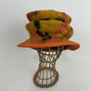 Chapeau en feutre nuno orange jaune et marron