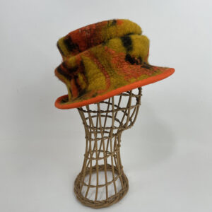 Chapeau en feutre nuno orange jaune et marron