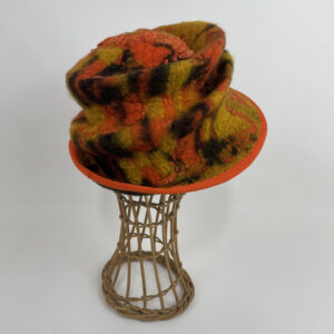 Chapeau en feutre nuno orange jaune et marron