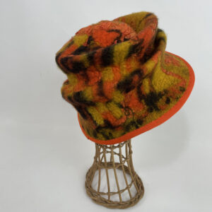 Chapeau en feutre nuno orange jaune et marron
