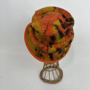 Chapeau en feutre nuno orange jaune et marron