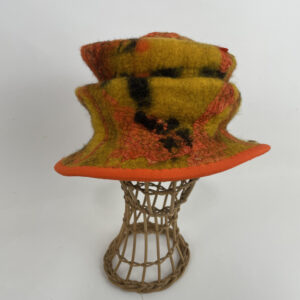 Chapeau en feutre nuno orange jaune et marron