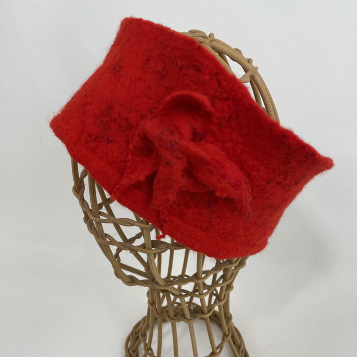 Bandeau en feutre nuno rouge