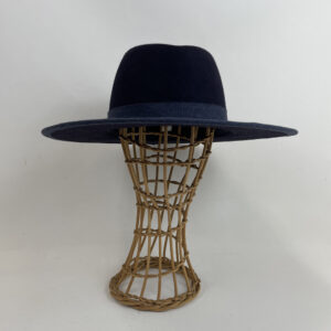 Fedora en feutre de laine bleu marine