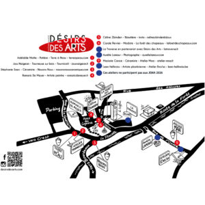 Plan Désirs des Arts - Déambulation de galets rouges en ateliers. Un week-end de démonstrations