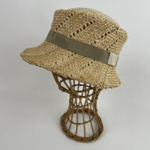Chapeau cloche en paille de blé & jute
