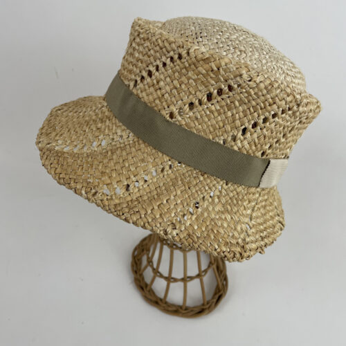 Chapeau cloche en paille de blé & jute