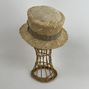 Chapeau cloche en paille de blé & jute