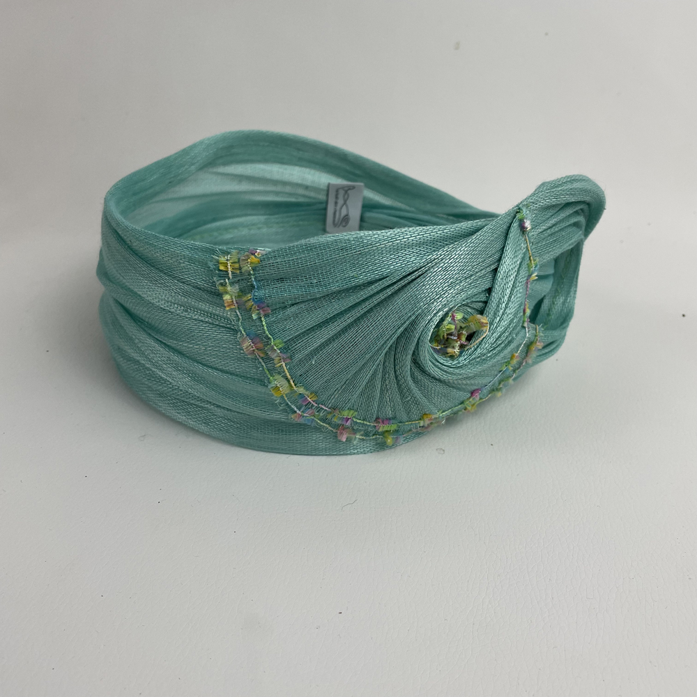 Bandeau en fibre de banane vert d'eau