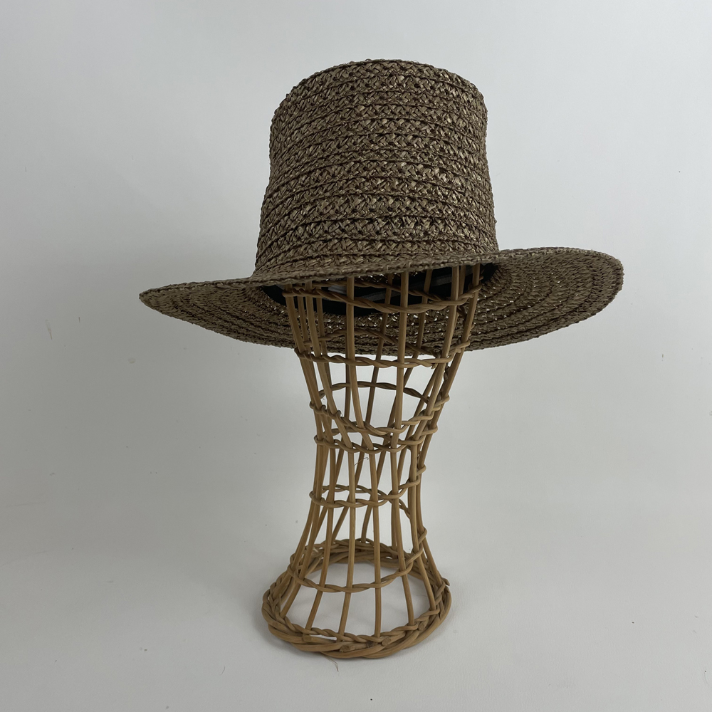 Haut de forme bronze en gallon de paille ancienne