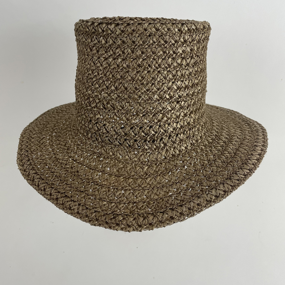 Haut de forme bronze en gallon de paille ancienne