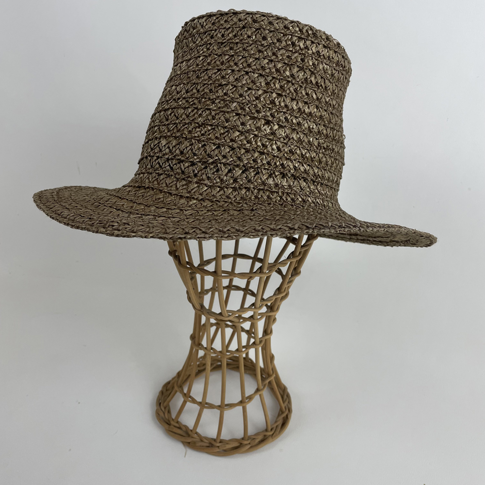 Haut de forme bronze en gallon de paille ancienne