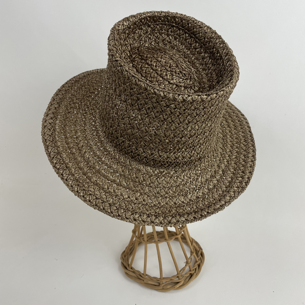 Haut de forme bronze en gallon de paille ancienne